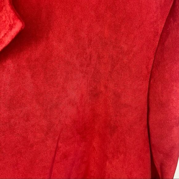 Vintage Dress barn red suede button up long sleeve - Picture 6 of 9